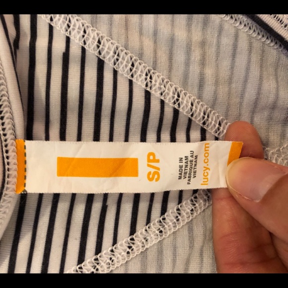 Black and white striped workout top - Picture 3 of 3